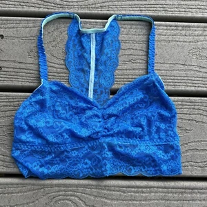 Victoria’s Secret PINK: Blue Lace Bralette. Size Small (32A, 32B, 32C, 32D) - Picture 1 of 6
