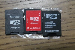 3x Assorted MicroSD To SD Memory Card Adapters For Cameras And Laptops - Picture 1 of 2