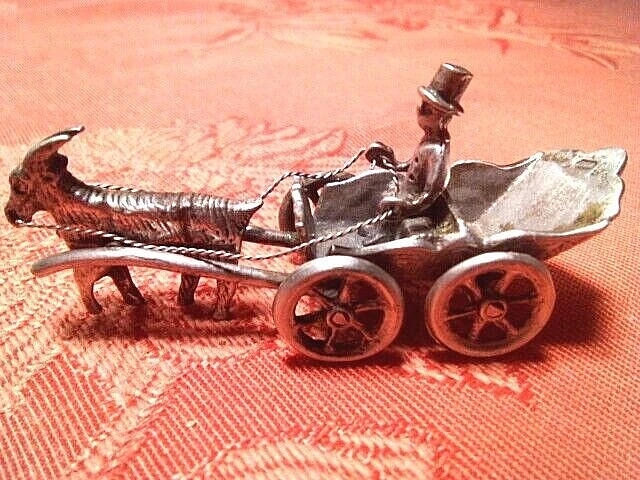 Miniature La Calêche avec cheval et cocher argent massif  Pays Bas - Photo 1/4