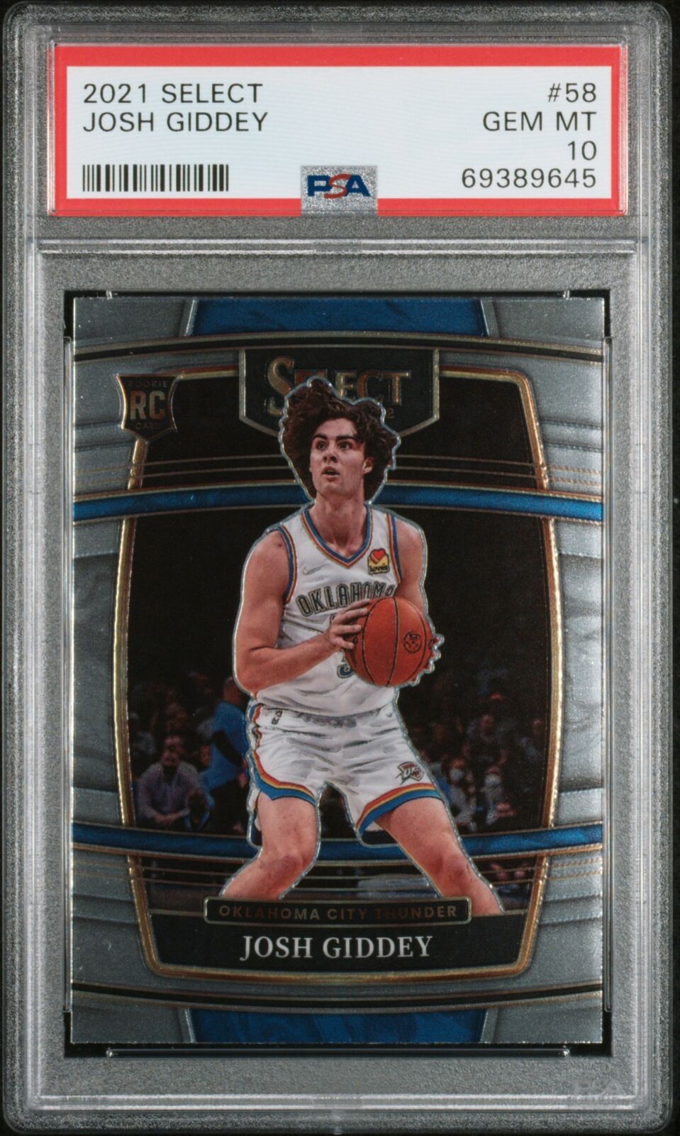 2021-22 Panini Select #58 Josh Giddey Rookie PSA 10 Oklahoma City Thunder