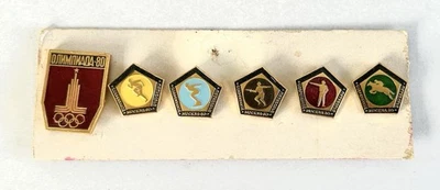 Lote de 6 insignias prendedores Rusia Juegos Olímpicos Moscú 1980 Foto 1 de 4