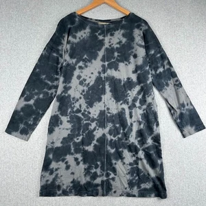 Vestido para mujer J.Jill Pure Jill tejido teñido en la nube grande negro gris manga larga - Imagen 1 de 8