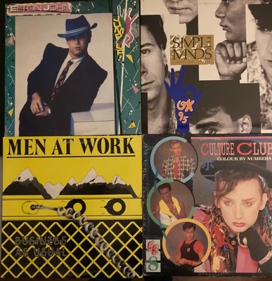 4 LPS 1980s culture club, men at work, simple minds, elton john jump vg+ - Image 1 of 2