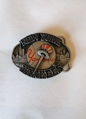 1988 Siskiyou Buckle Co. New York Yankees MLB edición limitada hebilla de cinturón de metal Foto 1 de 4