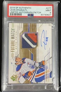 2014-15 UD SP Authentic Leon Draisaitl Future Watch AUTO Patch 100 PSA 9 Tariff$ - Picture 1 of 1