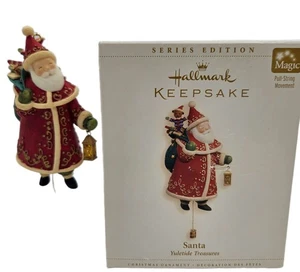 Hallmark Keepsake Santa "Yuletide Treasures" adorno 2006 movimiento de cuerda de tracción  - Imagen 1 de 9