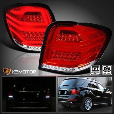 Red Fits 2006-2011 Mercedes Benz W164 ML350 ML450 LED Bar Tail Lights Brake Lamp Foto 1 de 4