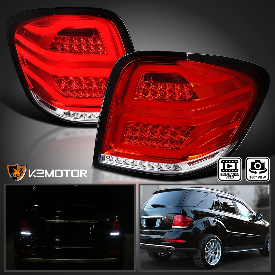 Red Fits 2006-2011 Mercedes Benz W164 ML350 ML450 LED Bar Tail Lights Brake Lamp Foto 1 de 4