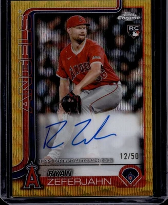 2025 Topps Chrome Rookie Autographs Gold Wave Ryan Zeferjahn 12/50 - Image 1 of 2