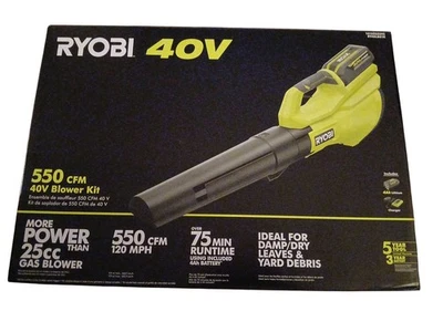 Ventilador a chorro Ryobi 40V 550 CFM con batería de 4 Ah y cargador modelo RY40LB01K *NUEVO* Foto 1 de 2