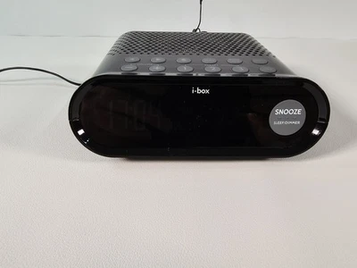 i-box Sunrise DAB FM Radio Alarm Clock USB Charging Snooze Sleep Dimmer Black - Image 1 of 4