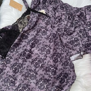 Vintage NWT Intimate Attitudes - Purple black lace cami sleep shorts set, 2X - Picture 1 of 11