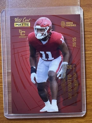 2022 Wild Card Nik Bonitto Rookie 20/25 CHASE RED RARE SSP📈 Broncos DPOY? +base - Image 1 of 4