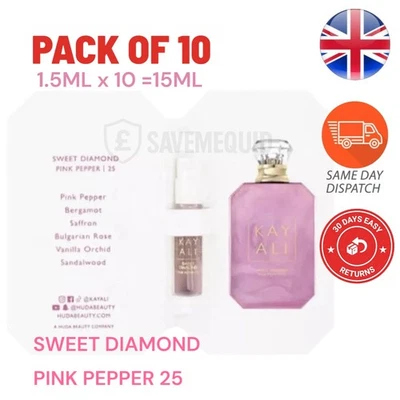 HUDA BEAUTY KAYALI 10x KAYALI Sweet Diamond Pink Pepper 25 Eau De Parfum 1,5 ml Mini Spray H Belleza