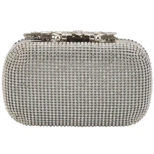 2X( Cierre Plata Diamante Cristal Diamante Bolso de Noche Bolso sin asas Cartera2445 - Imagen 1 de 8