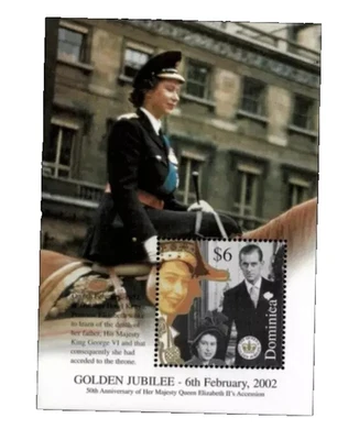 Dominica, 2002, La Reina, Hoja de estampillas de recuerdo, Scott #2356 MNH GEMA FILATÉLICA Foto 1 de 2