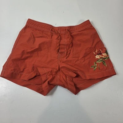 Pantalones Cortos de Natación Gap Vintage Y2K Para Mujer Naranja Floral Bordado Pequeño Foto 1 de 4