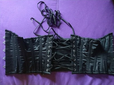 Corsé de cintura negro de 20 pulgadas de la más alta calidad entrenador gótico punk moda Foto 1 de 4