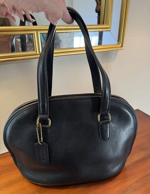 Vintage Coach Black Pelham 9958 Leather Zip Hand Bag Satchel 90s USA - Image 1 of 4