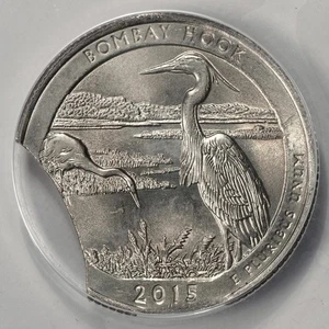 2015 ANACS MS64 Double Clip Bombay Hook Mint Error Unique And Very Rare - Bild 1 von 4