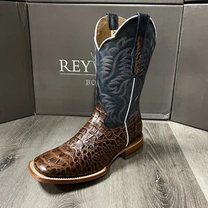 MEN'S RODEO COWBOY ALLIGATOR NECK PRINT WESTERN SQUARE TOE BOOTS MEXICO PRODUCT - Picture 1 of 24