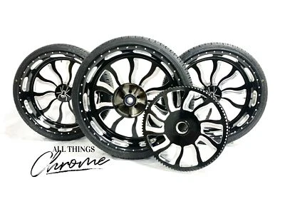 SPYDER 20" BLACK CONTRAST INFERNO WHEELS,TIRES,PULLEY 10-11 CAN-AM RS ROADSTER - Image 1 of 4