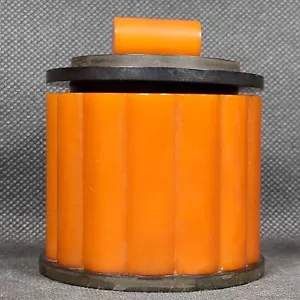 Art Deco 1930's Jar - Phenolic Catalin Black & Amber Bakelite Pot - Ht 6.5cm - Picture 1 of 10