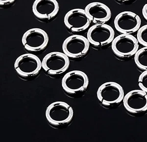 4 Anelli Salti Argento Sterling 925 Connettori 4mm - Foto 1 di 2