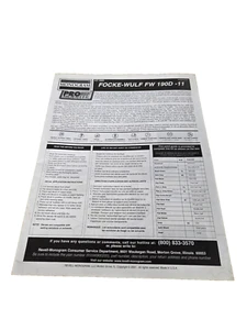 Hoja de instrucciones JBF para Monogram 5969 Focke Wulf FW190 D-11 manual de instrucciones - Imagen 1 de 2