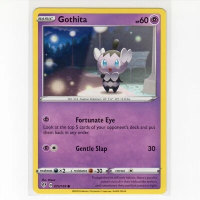 Pokémon TCG Gothita 073/189 SWSH: Darkness Ablaze Regular Common Card EN-NM 2020 - Image 1 of 3