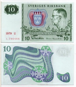 SWEDEN 10 Kronor (1979) Pick 52d, Extra Fine - Picture 1 of 1