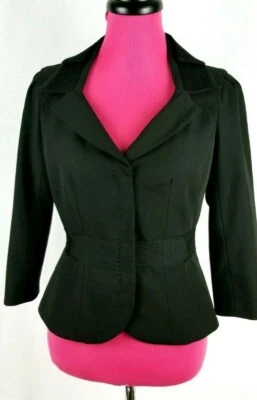 Chaqueta Blazer Kay Unger Talla 4 Negra Manga 3/4 Foto 1 de 4