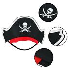 5Pcs Black Skull  Pirate Captain Cap Cosplay Felt Pirate Hat   Halloween