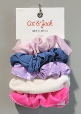Cat & Jack Girls' 5 PK Multi Colored Hair Scrunchie Twisters For All Hair Types