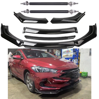 Body Kit Glossy Black For Hyundai Elantra 2000-Front Bumper Lip Spoiler Splitter - Image 1 of 4