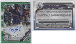 2019 Bowman Chrome Prospect Green Shimmer Refractor /99 Casey Golden Auto