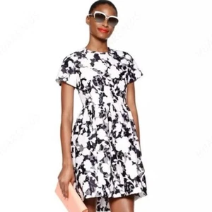 Kate Spade Grafik Blumen Spitze Kurzarm Cutout Rücken Schleife Kleid Größe 00 - Bild 1 von 6