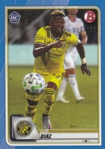 2020 Topps Bowman MLS #17 Columbus Crew Luis Diaz Rookie RC Blue 017/150