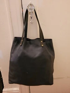 GAP navy blue Leather Tote Bag with two shoulder strap GENUINE LEATHER * - Picture 1 of 12