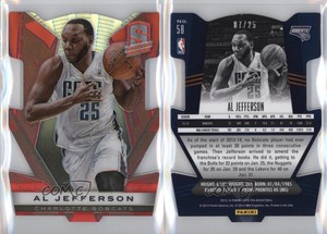 2013-14 Panini Spectra Image Variation Red Die-Cut /25 Al Jefferson #58