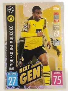 2021-22 Match Attax UEFA Card - Youssoufa Moukoko Next Gen Foil Card Dortmund - Bild 1 von 1