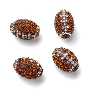 10 Stck. Handgefertigt Polymer Ton Pflaster Strass Perlen Oval Baseball Topas Handwerk 15 mm - Bild 1 von 2