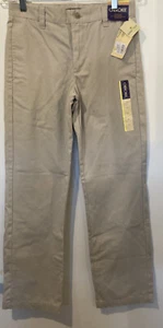 Cherokee Pants Youth Size 14 Khaki Straight Cut Adjustable Waist NEW - Picture 1 of 9
