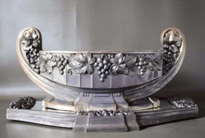 Französische Art Deco Herzstück Jardiniere & Spiegeltablett Traubenbündel - Bild 1 von 12