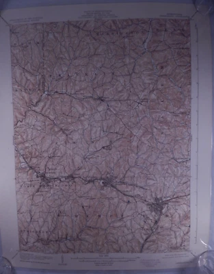 Geologic Antique Map Colored Pennsylvania GREENSBURG Quadrangle Topographic 1929 - Image 1 of 4