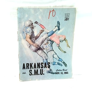 1965 College Football Program Arkansas Razorbacks SMU Mustangs - Picture 1 of 2