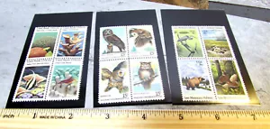 Vintage USA stamp Mint block of 4, Coral Reefs 15c Owls 15c, & Save Habitats 18c - Picture 1 of 4
