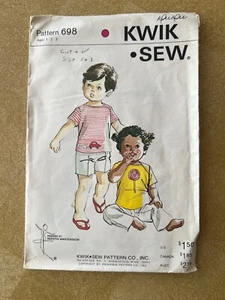 Kwik Sew ~ 698 ~ CUT PATTERN ~ Age Size 1-2 ~ ~ ~ ~ ~ ~ MP 69 - Bild 1 von 2
