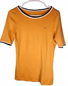 Tommy Hilfiger Women's Yellow Short Sleeve Top T Shirt Size Small - Picture 1 of 7