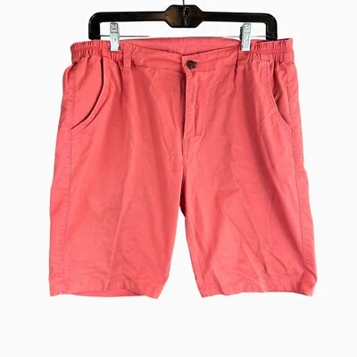 Pantalones Cortos Para Caminar Para Hombres Talla 34 Coral Frente Plano Informales Preppy Cintura Elástica Foto 1 de 4